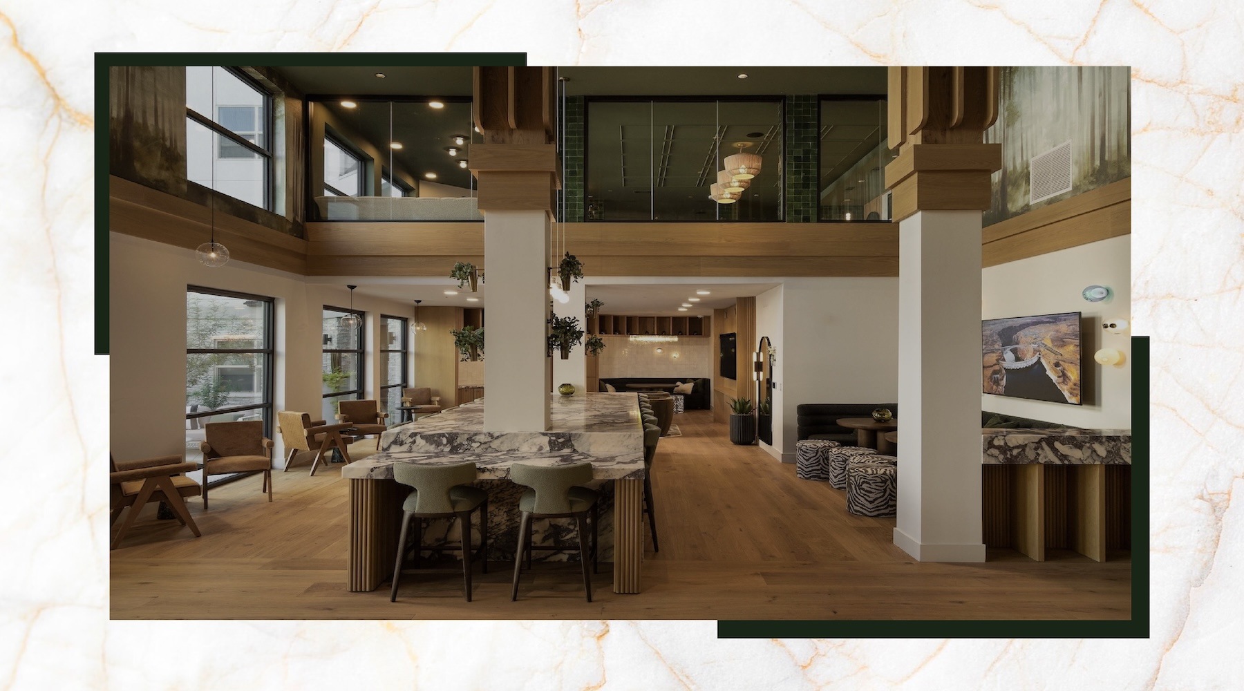 large lobby and lounge space with ample seating